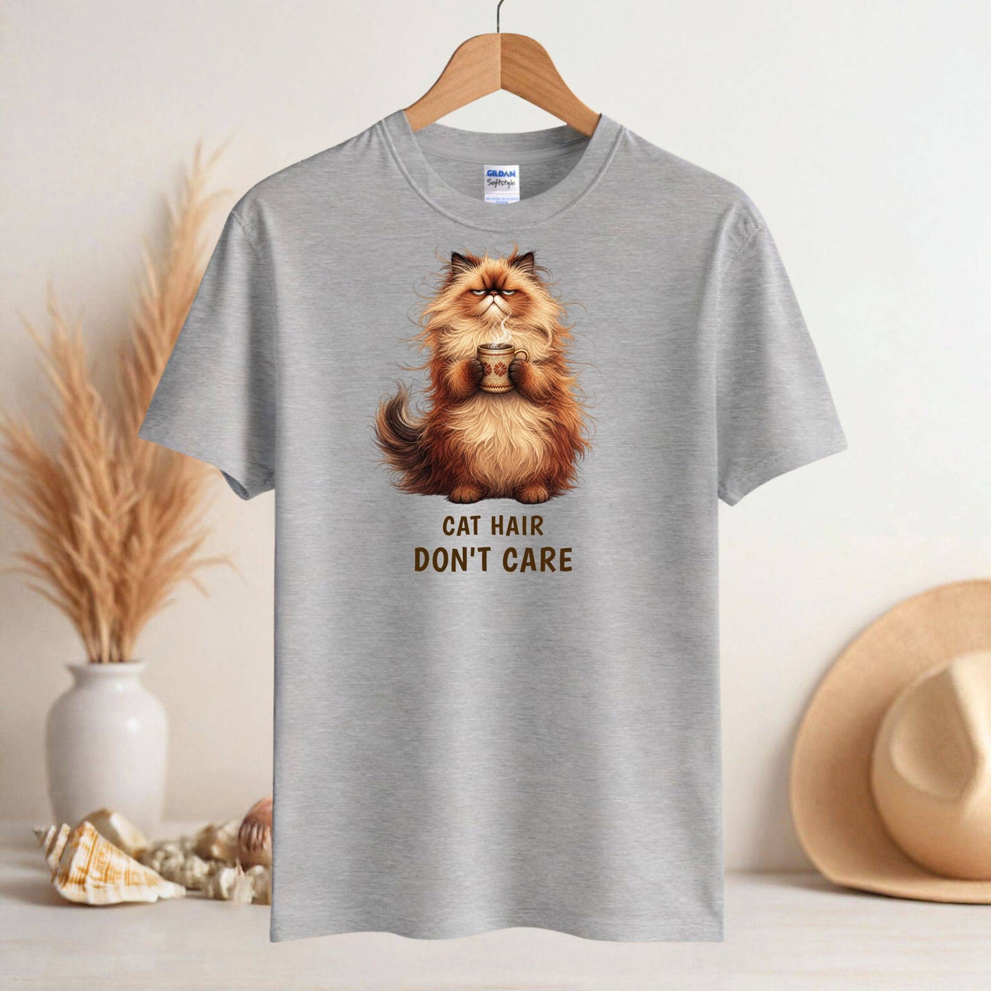 Cat Hair Don't Care — Domestic Divas Fluffy Cat Coffee Tee