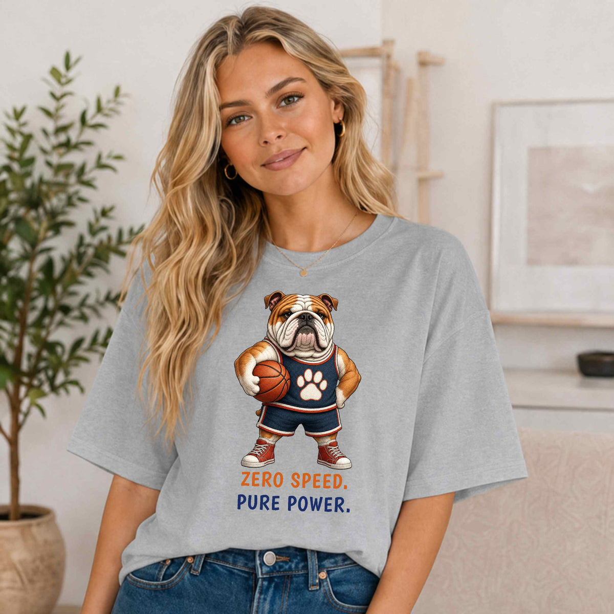 Zero Speed. Pure Power. — Basketball Bulldog Tee