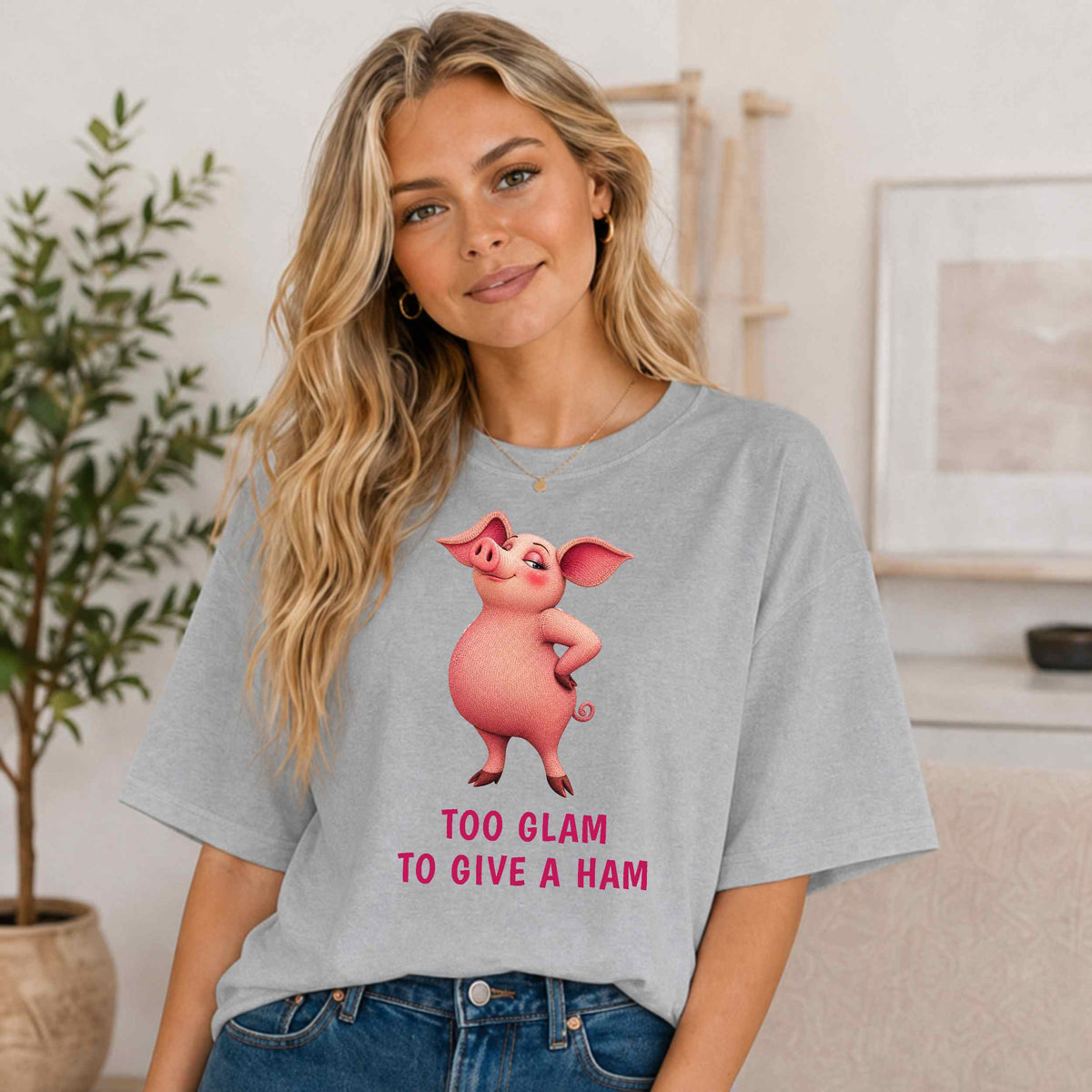 Too Glam to Give a Ham — Barnyard Baddies Pig Tee