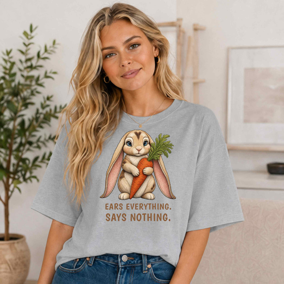Ears Everything. Says Nothing. — Lop Rabbit Tee