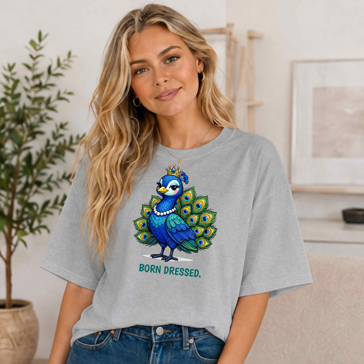Fashion Peacock T-Shirt | Glam Animal Tee | Wild & Kind Couture Creatures