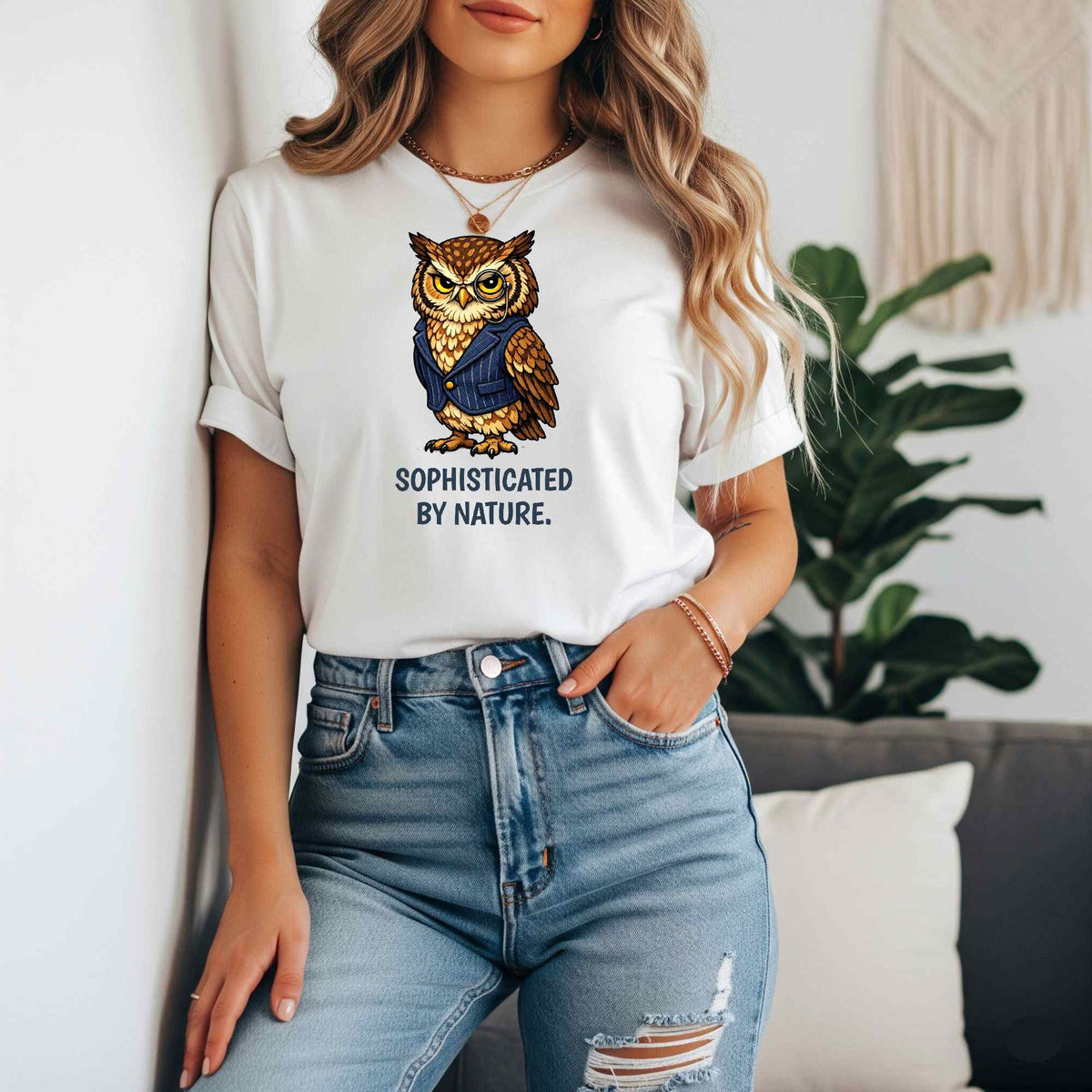 Fashion Owl T-Shirt | Sophisticated Animal Tee | Wild & Kind Couture Creatures