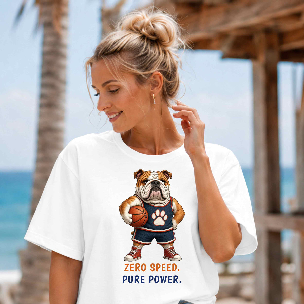 Zero Speed. Pure Power. — Basketball Bulldog Tee