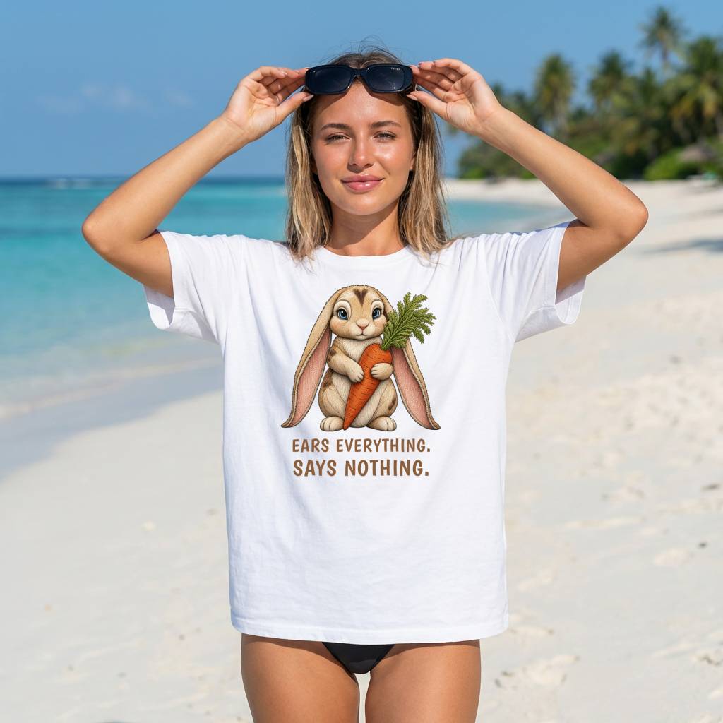 Ears Everything. Says Nothing. — Lop Rabbit Tee