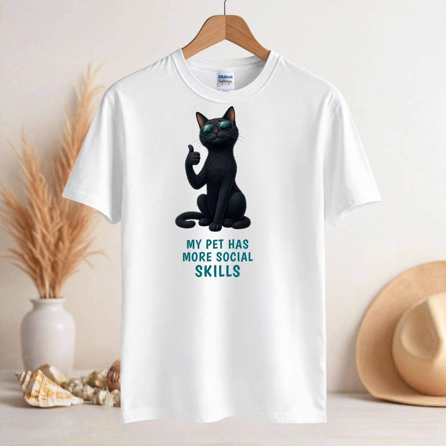 My Pet Has More Social Skills — Domestic Divas Black Cat Tee