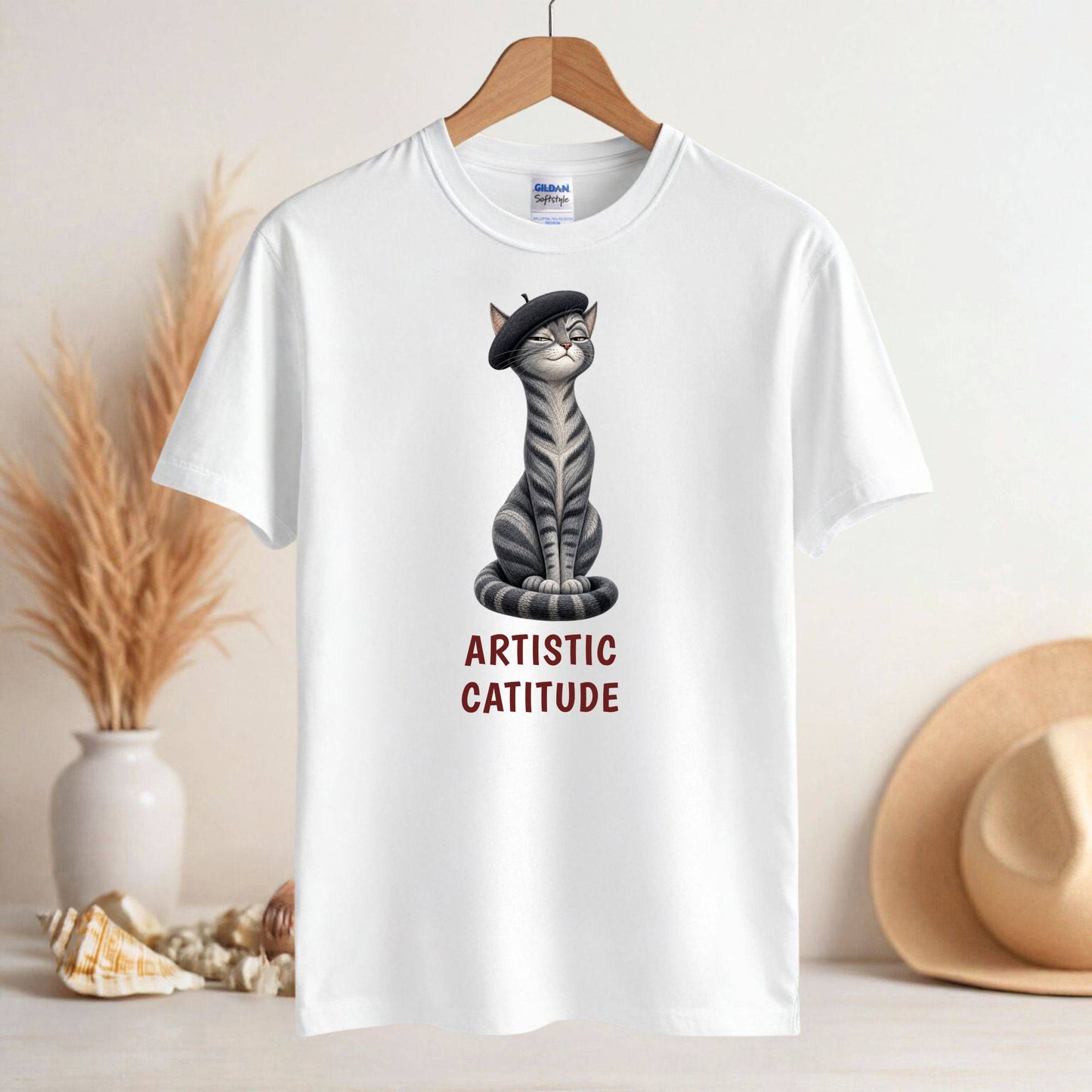 Artistic Catitude — Domestic Divas Beret Cat Tee