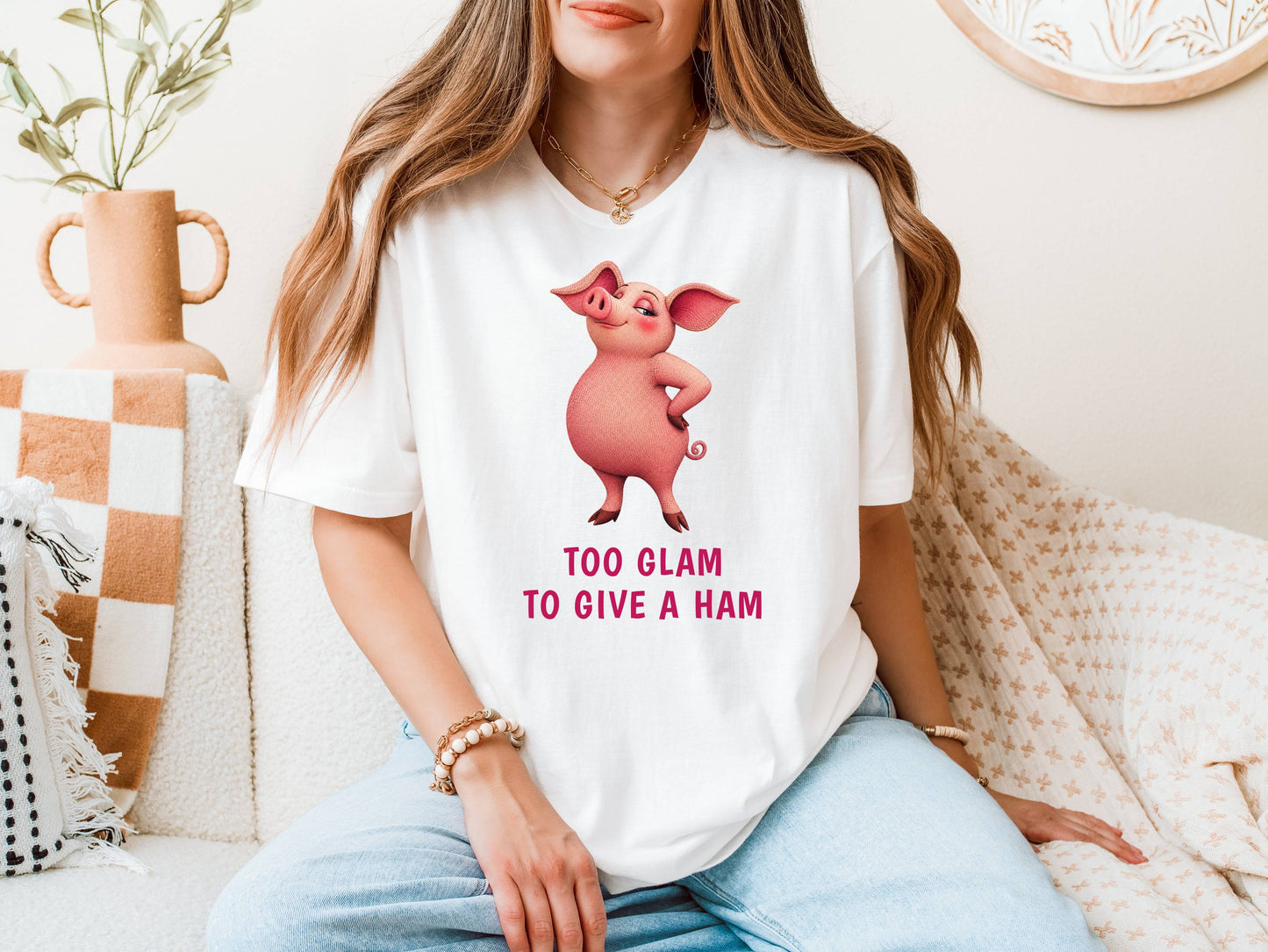 Too Glam to Give a Ham — Barnyard Baddies Pig Tee