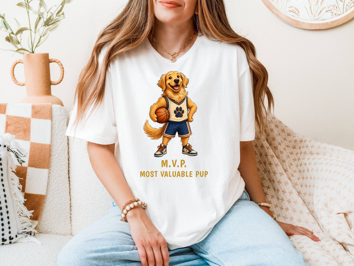 M.V.P. Most Valuable Pup — Basketball Golden Retriever Tee
