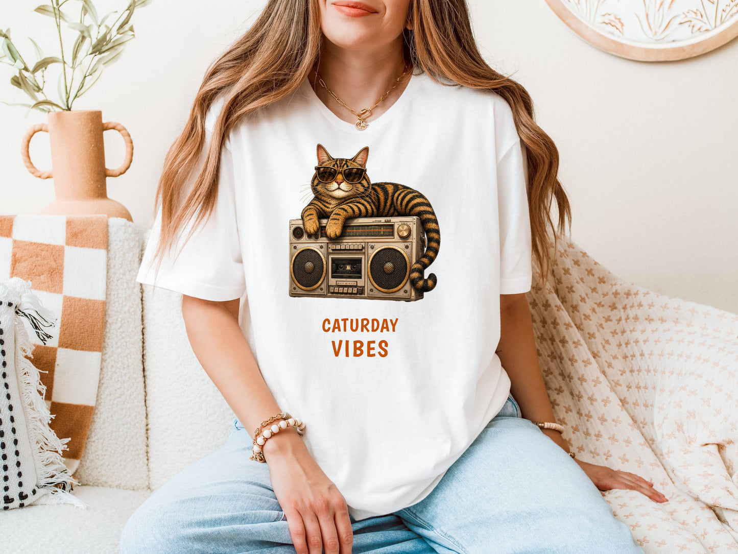 Caturday Vibes — Domestic Divas Cat Boombox Tee