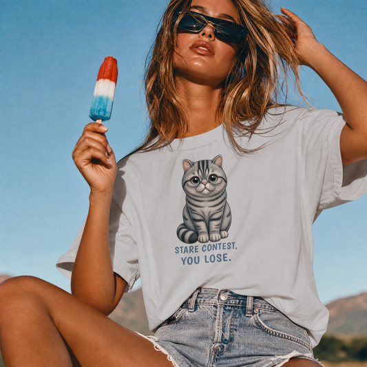 Stare Contest. You Lose. — Tabby Cat Tee