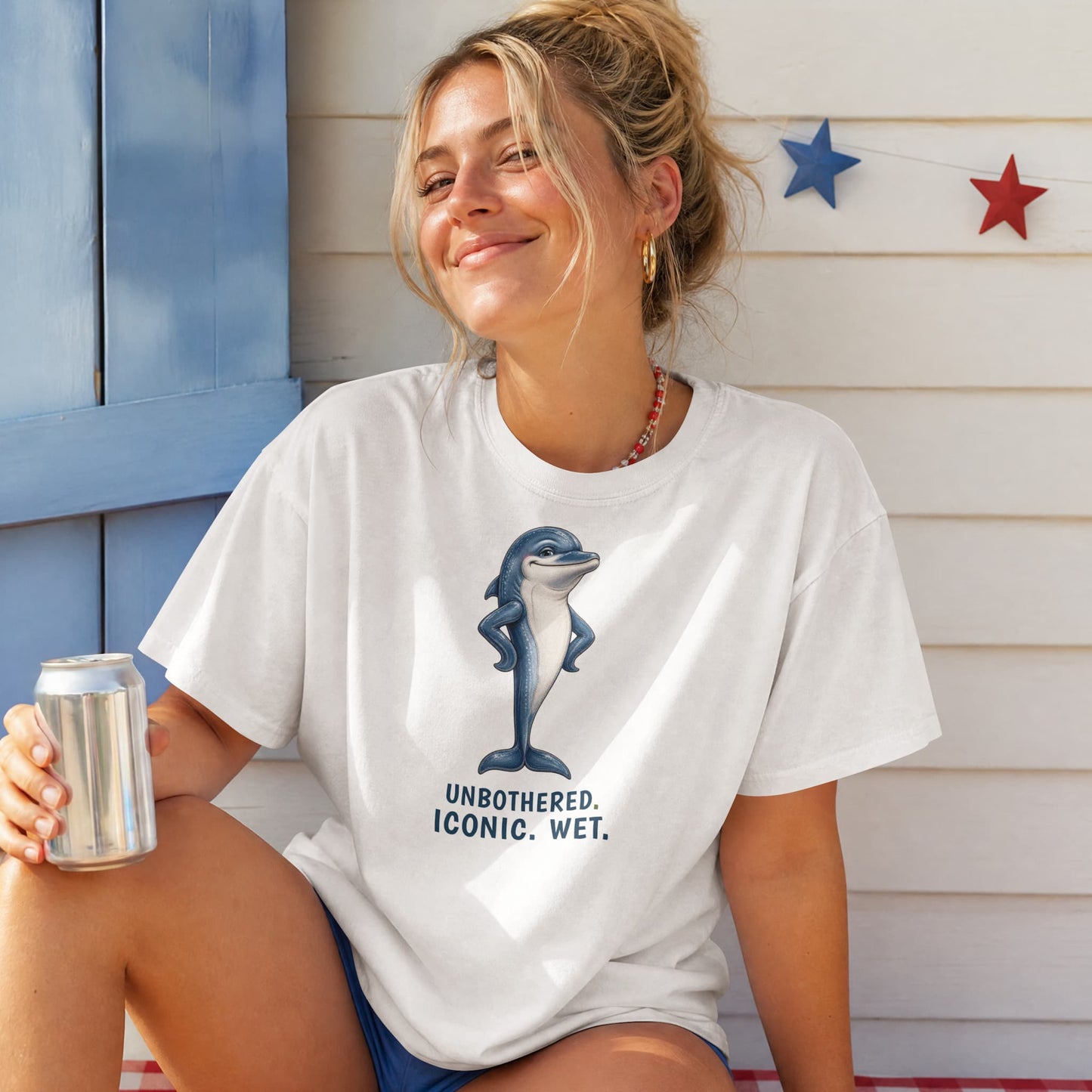 Unbothered. Iconic. Wet. — Dolphin Tee
