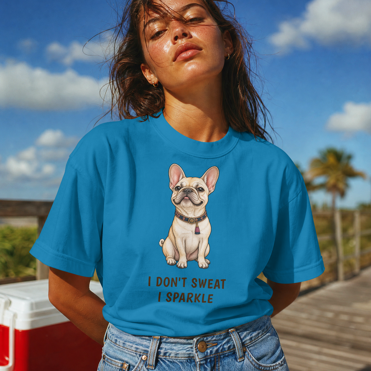 I Don't Sweat I Sparkle — Domestic Divas French Bulldog Tee